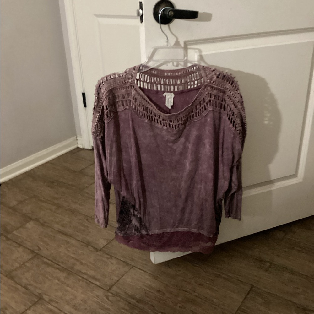 Junarose Mauve Crochet Blouse